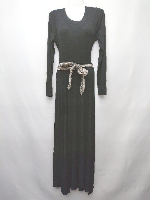 ◇ ⊂ ROYAL PARTY ロイヤルパーティー スリット 長袖 ロング丈 ワンピース サイズF ブラック レディース P 【1409250038617】 4,716円