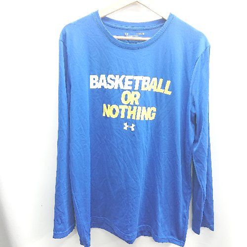 ◇ ⊇ UNDER ARMOUR アンダーアーマー ストレッチ素材 長袖 トレーニングウェア サイズXL ブルー系 メンズ E 【1410100006700】