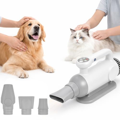 犬ドライヤー ハンズフリー ペットドライ NTC温度制御システム 過熱保護 温度風量調節可能 ４種類ノズル付き 超大風量 マイナスイオン 日本語取扱説明書付き サロン/家庭用/旅行/プレゼントwb c1464c4e