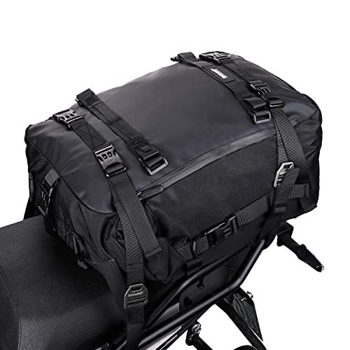 Rhinowalk バイク用 シートバッグ 30L 防水 ツーリングバッグ 大容量 サドルバッグ 耐荷重 多機能 取り外し可能 撥水加工 自転車 バイクアクセサリー ブラックwb ea0eec47