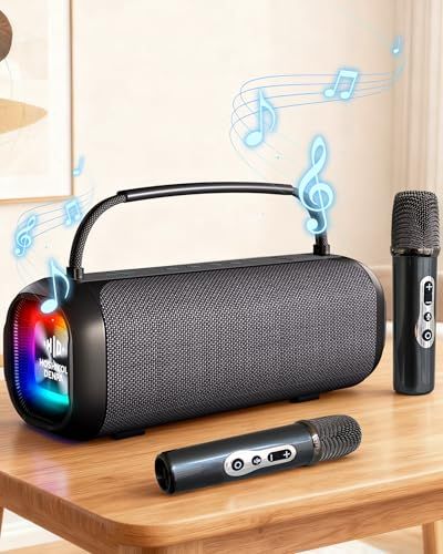 ワイヤレスマイクスピーカー Bluetooth 5.3 Hoshikou Denpa カラオケマイクセット 拡声器内蔵の大容量バッテリー 充電式ポータブル拡声器はUSB/TF/AUXに対応 家庭用ミニアンプ、ブルートゥースワイヤレススピーカー 96a1d181