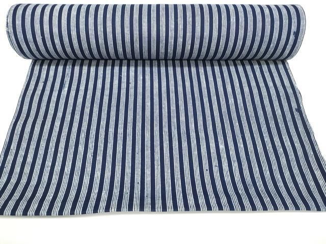 平和屋着物●極上　夏物　竺仙鑑製　浴衣　反物　着尺　間道　綿　証紙付き　逸品　未使用　DZAA12025kh6