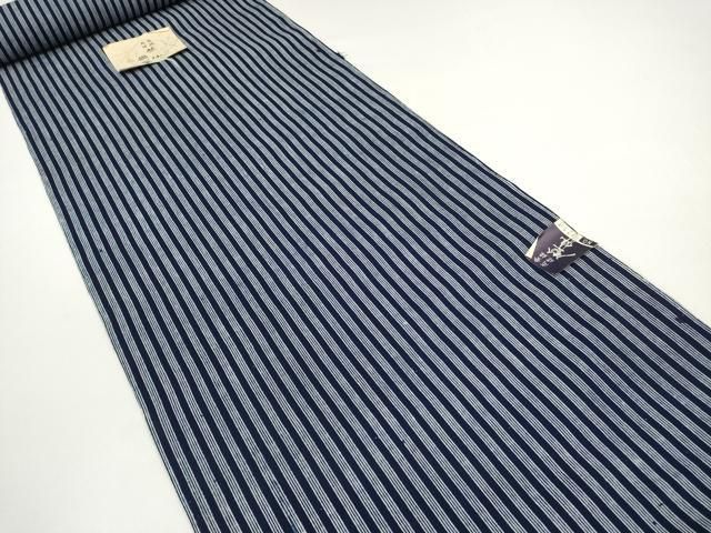 平和屋着物●極上　夏物　竺仙鑑製　浴衣　反物　着尺　間道　綿　証紙付き　逸品　未使用　DZAA12025kh6