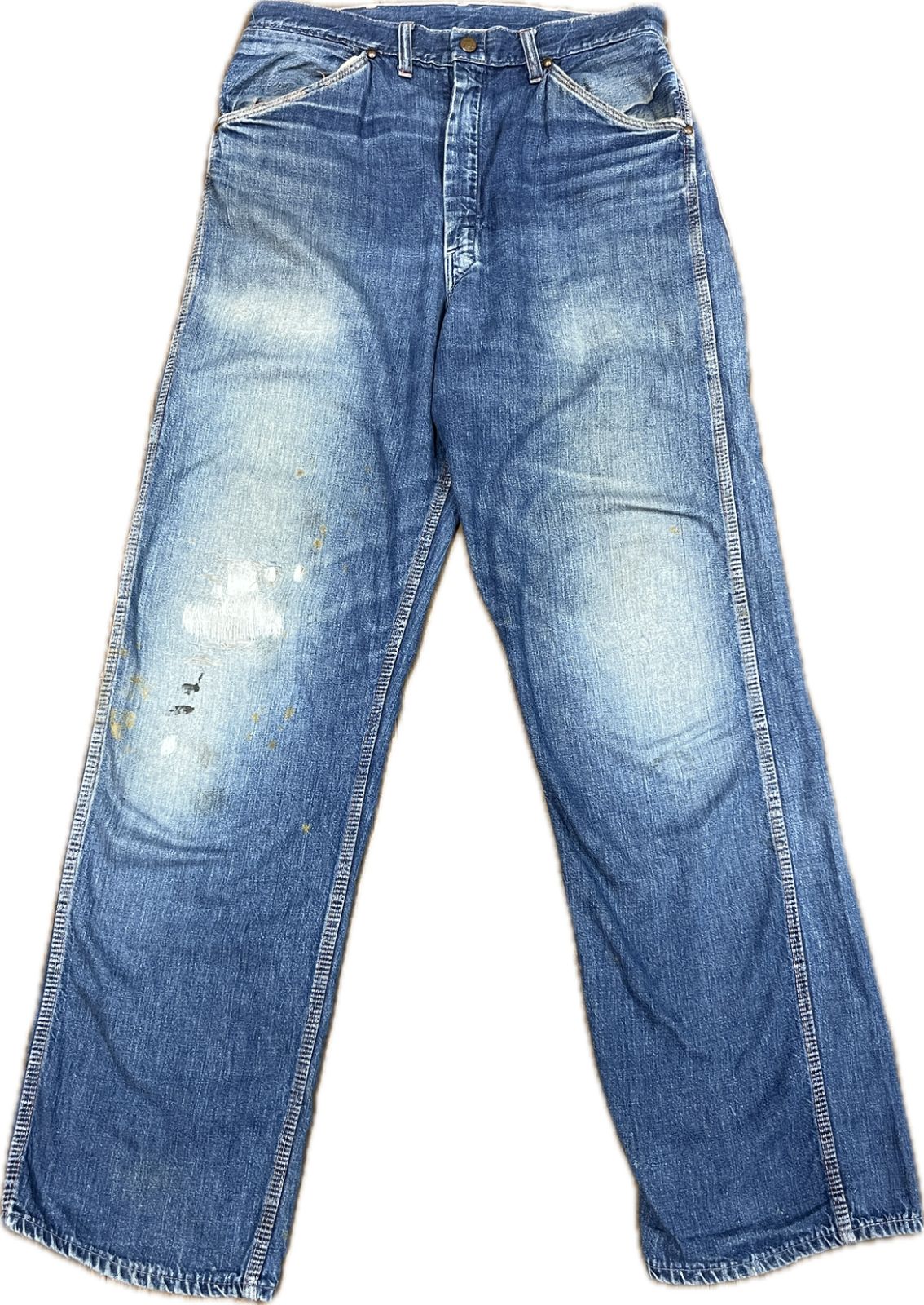 FADE, PAINT & WORK DAMAGE 60s BIG MAC DENIM PAINTER PANTS “REAL DEAL” SCOVILL ZIP