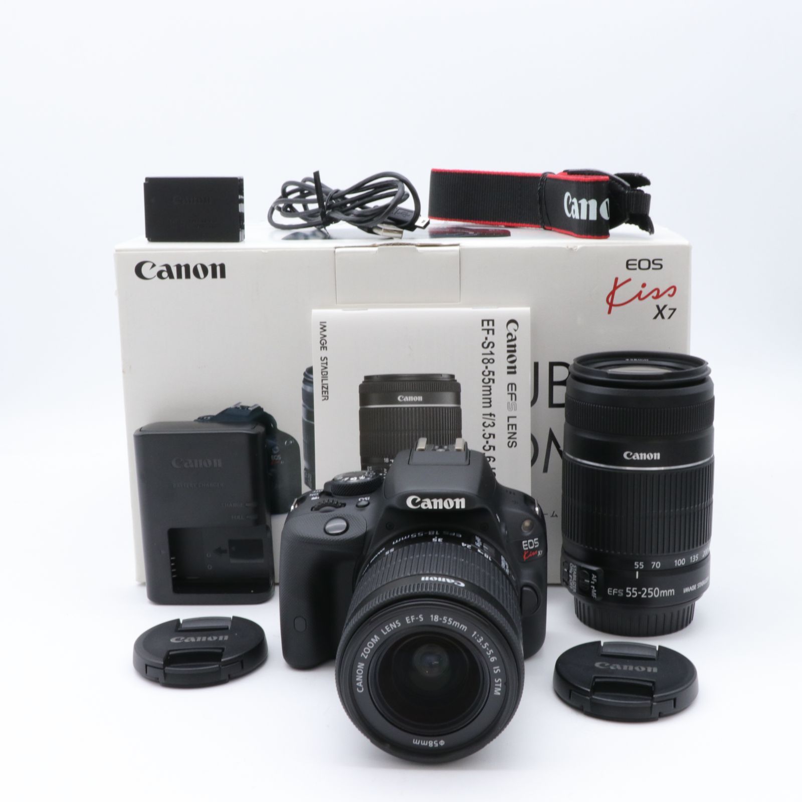【送料無料】【良品】EOS Kiss X7 ダブルズームキット