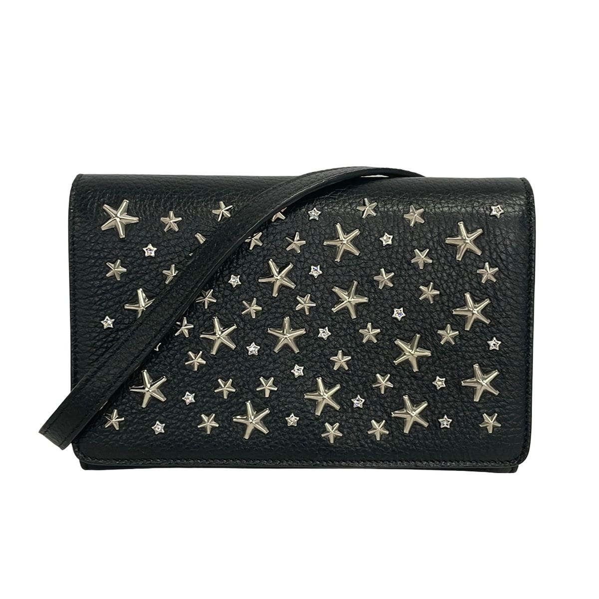 JIMMY CHOO(ジミーチュウ) 財布 - 黒 チェーンウォレット/スター(星)/スタッズ/ホログラムシールあり レザー