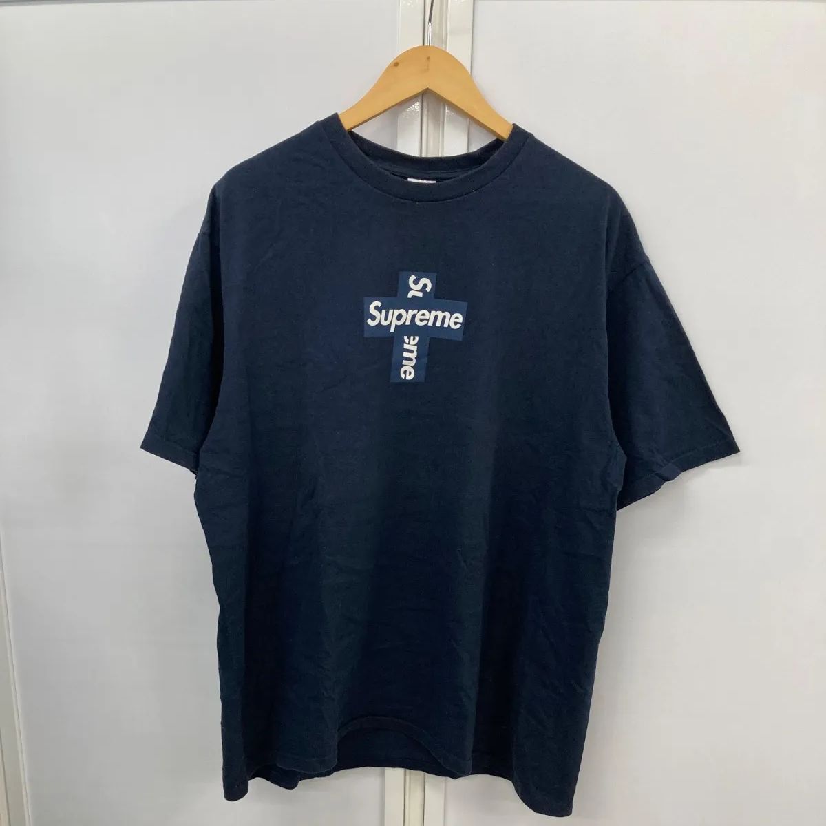 Supreme シュプリーム クロスBOXロゴ Ｔシャツ 半袖 ネイビー ＸＬサイズ USA製 平塚店 衣料品