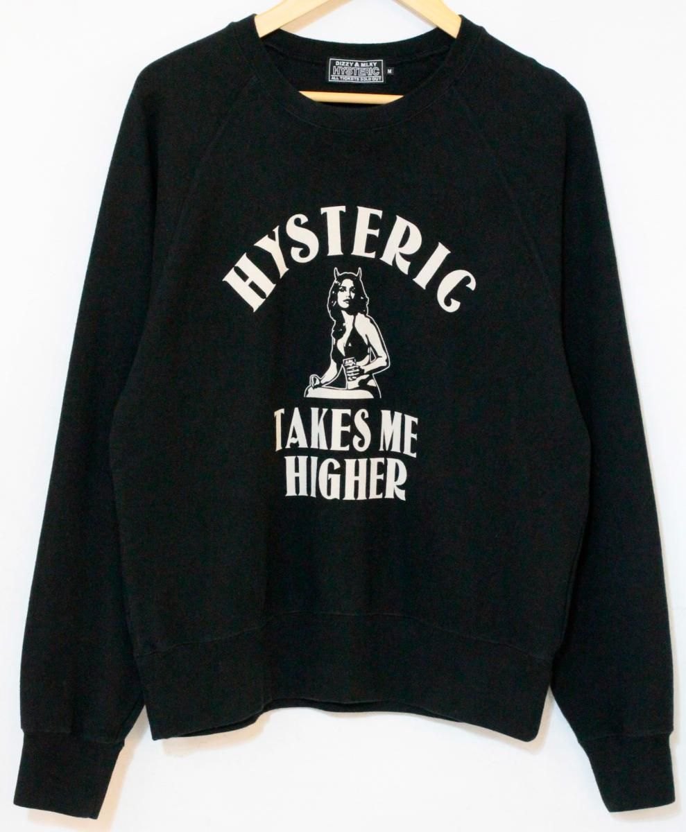 【中古】 HYSTERIC GLAMOUR メンズスウェット M HYSTERIC GLAMOUR/TAKES ME HIGHER/スウェット/M/黒 ブラック/プリント/02223CS13