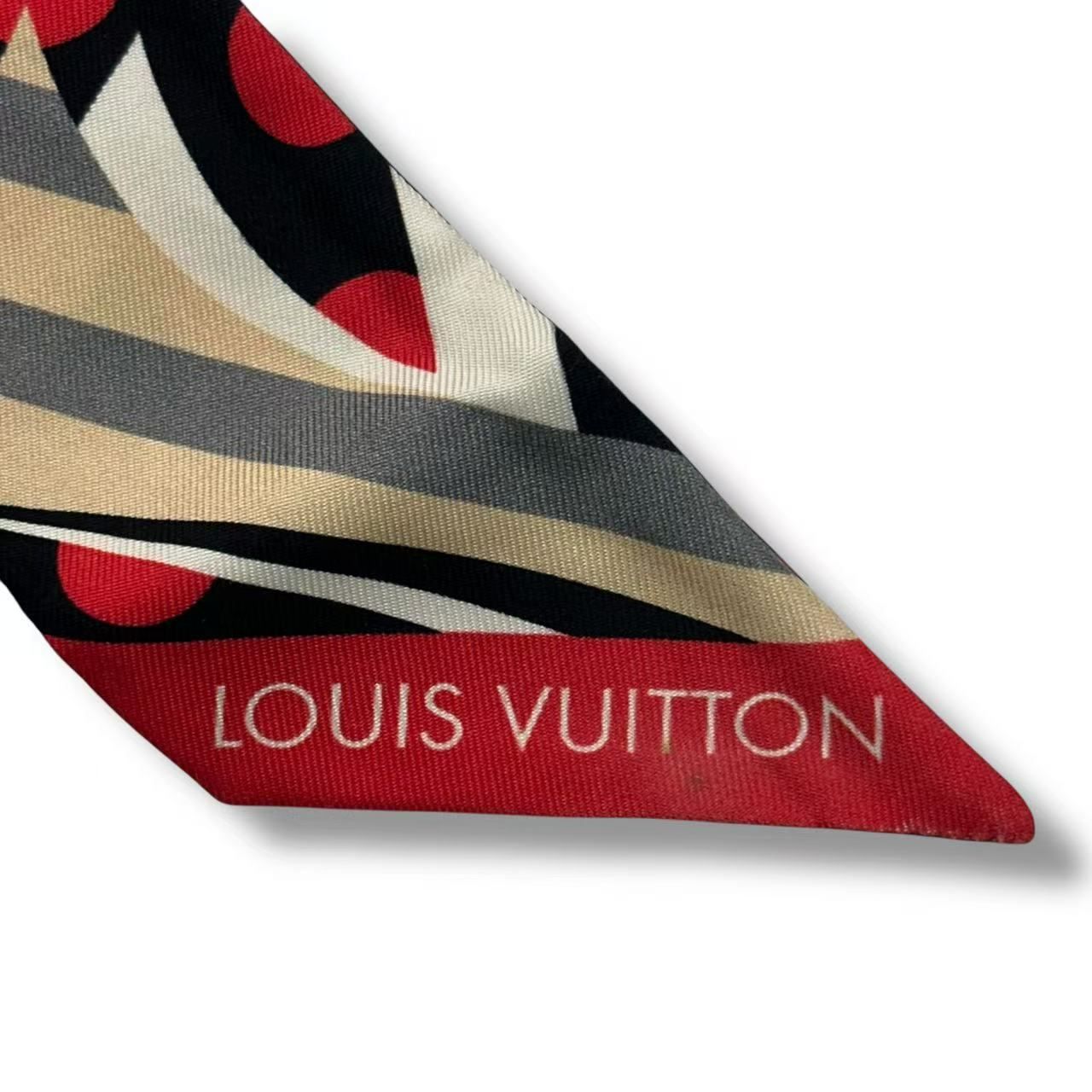 LOUIS VUITTON ルイヴィトン シルク バンドーBB ポップモノグラム M76187 ツイリー スカーフ ブラック/レッド LOUIS VUITTON（ルイ・ヴィトン） シルク バンドーBB・ポップ
