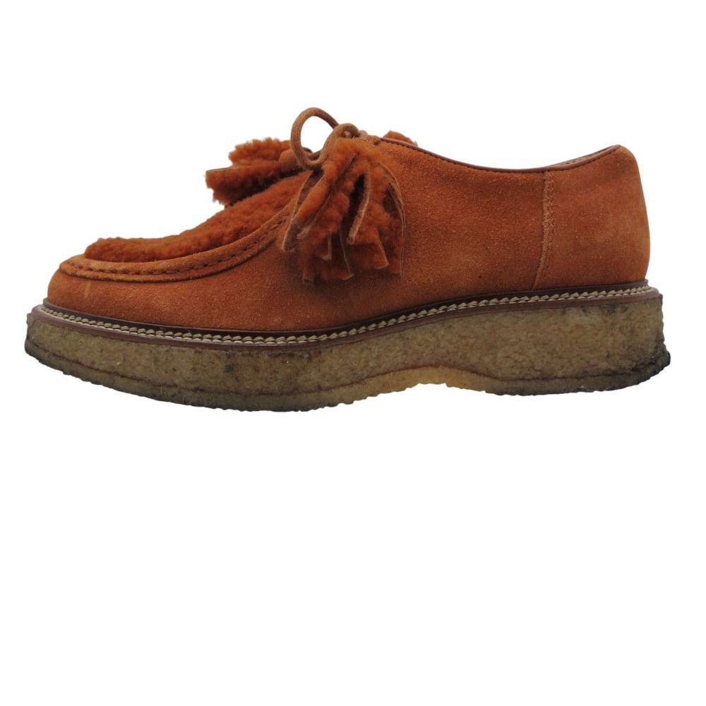 TOD’S トッズ ドレスシューズ ムートン スエード タッセル レースアップ モカシン ブラウン 36.5 23.5cm レディース 【中古】