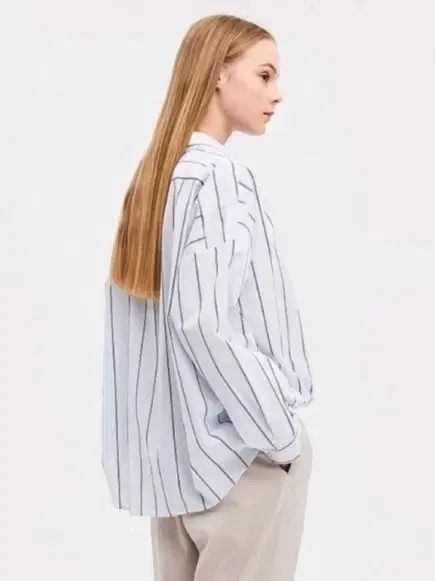 新品) タイム (TIME) 白 ストライプ シャツ (ブラウス)