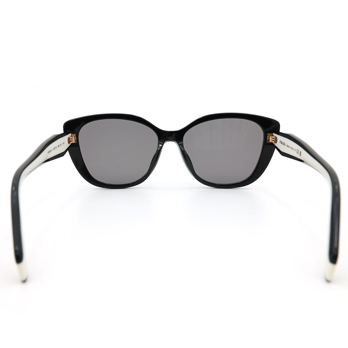 【 美品 】PRADA プラダ サングラス VPR B04-F 55□16 16K-101 140 ブラック ホワイト イタリア製 アイウエア ユニセックス フォックス型