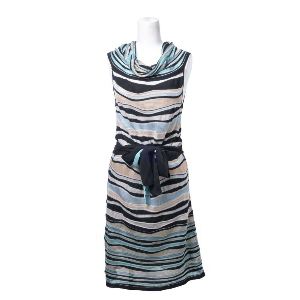 MISSONI マルチボーダー柄 ノースリーブ ニット ワンピース
