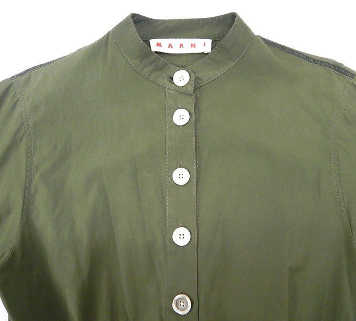 MARNI マルニ/2WAYスリーブ シャツ切替ワンピース/40 カーキ 2020SS/イタリア製/レディース/FF3930