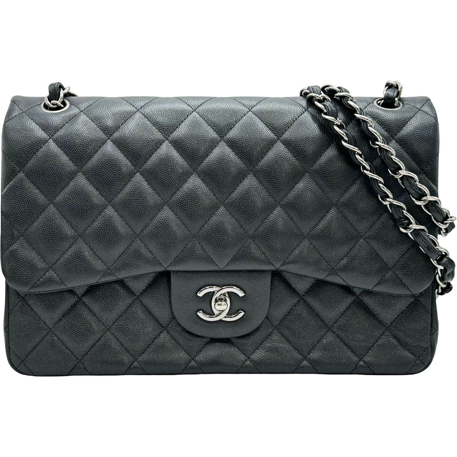 シャネル CHANEL デカマトラッセ30 A58600 25番台 ブラック シルバー 