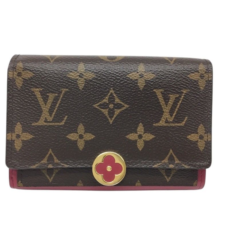 LOUIS VUITTON【ルイヴィトン】※イニシャル入り※ ポルトフォイユ フロール 二つ折り財布 コンパクトウォレット M64588 モノグラム【中古品/USED-B】質屋 かんてい局那覇店 n3101897927300455