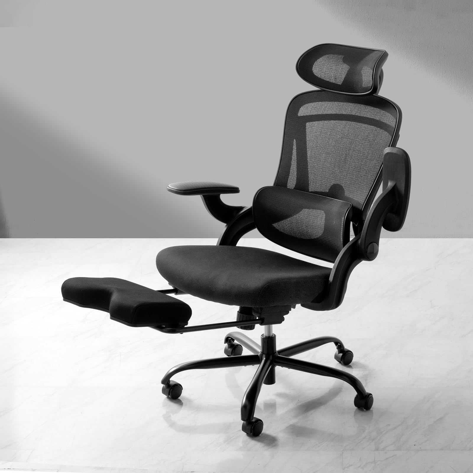 タンスのゲン オフィスチェア フットレスト付き 独立式ランバーサポート メッシュ 昇降式 アームレスト ロッキング チェア ヘッドレスト デスクチェア 椅子 31500047(95393)(沖縄・離島の方発送不可）) 3c58b1b3