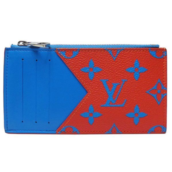 ルイ・ヴィトン　LOUIS VUITTON　モノグラムグロウ　コインカードケース/フラグメントケース　M14762　レッド/ブルー