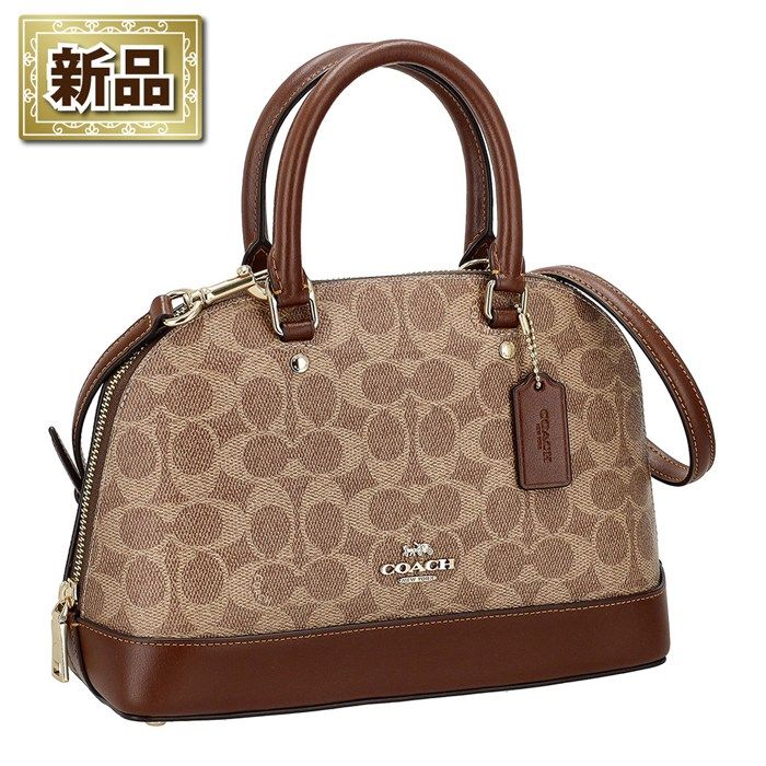 コーチ COACH ハンドバッグ/ショルダーバッグ ミニ ボストンバッグ CCQ26 IMXHE 2025 AW タン シグネチャーキャンバス ブラウン レザー ゴールド金具