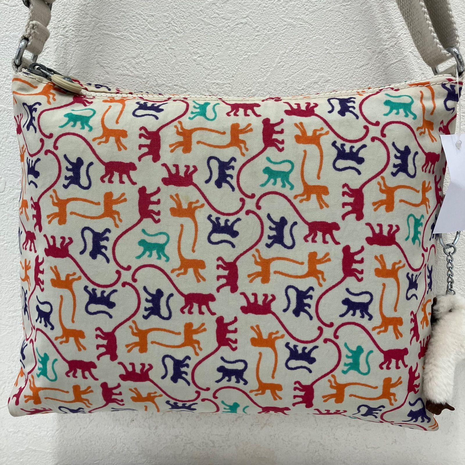 3098 KIPLING キプリング ショルダーバッグ モンキー柄 猿 総柄 ワン 