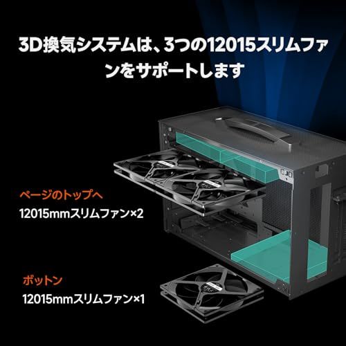 PCCOOLER CPS K101 MESH PCケース、11.9L ポータブル・デスクトップ Mini-ITX ケース、四面SPCCメッシュパネル、12015mmファン×3基標準搭載、クリップ式クイックリリース・サイドパネル、Gery（PC afef1186