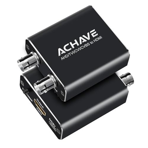 ACHAVE AHD/TVI/CVI/CVBS - HDMIコンバーター、BNCからHDMIアダプター、ブラックメタル、720P/1080P解像度、3MP/4MP/5MP/8MPのマルチフォーマットビデオサポート、ループ出力、セキュリティ監視 39c33fcb