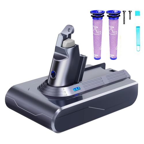 ダイソン v6 バッテリー 交換用 dc62 dc61 hh08 SV07など V6 シリーズ全対応 FLYLINKTECH 掃除機用バッテリー 4600mAh 大容量 フィルター付き PSE認証 一年保証kk e182146c
