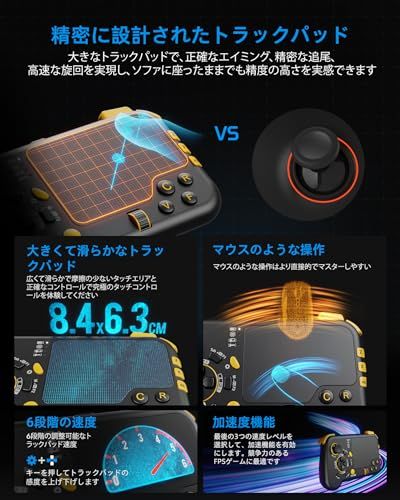 GTP01 Pro 2.4G 無線ゲームタッチパッド、ジャイロスコープ付き、キーボードとマウス機能、コントローラーパッド形状、PS5、PS4、Xbox X|S、Xbox One、PC Steam Windows 11 10対応、FPS、ARP 40a9376f GTP01 Pro 2.4G 無線ゲームタッチパッド、ジャイロスコープ付き、キーボードとマウス機能、コントローラーパッド形状、PS5、PS4、Xbox X|S、Xbox One、PC Steam Windows 11 10対応、FPS、ARP 40a9376f