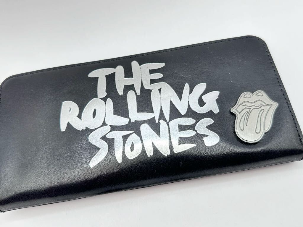 未使用 希少 The RoLLing Stones ザ ローリング ストーンズ ラウンド ジップ ウォレット 長財布 ロゴ箔押し CR75001