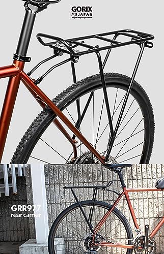 GORIX(ゴリックス) リアキャリア 自転車 後付け 荷台キャリア リアラック 軽量 耐久性あり アルミ 自転車 クロスバイク グラベル MTB 荷台 キャリア 荷物ラック 自転車キャリア 自転車リアキャリア 簡単取付け((GRR977)) 6f436003