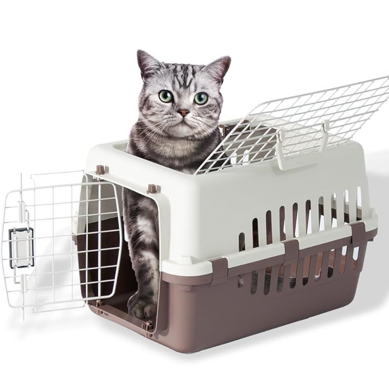 プチリュバン ペットキャリー ダブルドア DX50 ブラウン 猫用 小型犬用 中型犬用 小動物用 5kgまで Mサイズ 奥行き50 x 幅35 x 高さ32cm 猫 犬 0