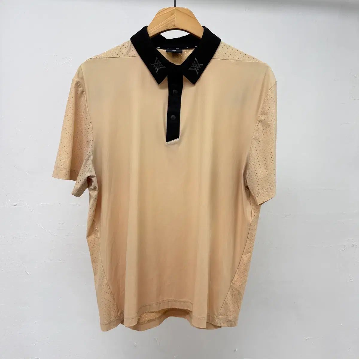 ANEW GOLF(アニューゴルフ) ベージュ 半袖 カラーTシャツ L 100 ゴルフウェア JS54