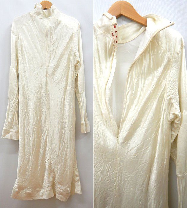 MARNI マルニ/ハイネック ドレス ワンピース/40 イタリア製/キュプラ 裏地シルク/レディース/FF3929 MARNI マルニ/ハイネック ドレス ワンピース/40 イタリア製/キュプラ 裏地シルク/レディース/FF3929
