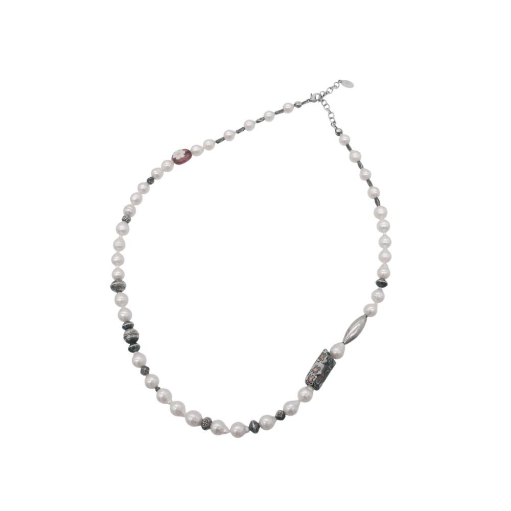 UR JEWELRY ユーアールジュエリー フラワー ロゴ 花 パール ネックレス 
