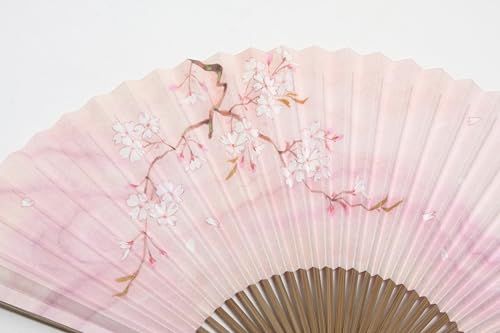 [ハセガワ] 京扇子 桜柄 ピンク 唐木丁字彫 両面柄 京都職人 手作り 扇子 扇子袋付き 化粧箱入り送料無料 57e29f85