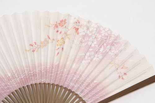 [ハセガワ] 京扇子 桜柄 ピンク 唐木丁字彫 両面柄 京都職人 手作り 扇子 扇子袋付き 化粧箱入り送料無料 57e29f85