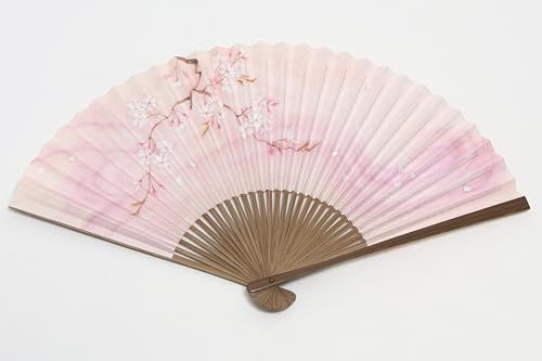[ハセガワ] 京扇子 桜柄 ピンク 唐木丁字彫 両面柄 京都職人 手作り 扇子 扇子袋付き 化粧箱入り送料無料 57e29f85