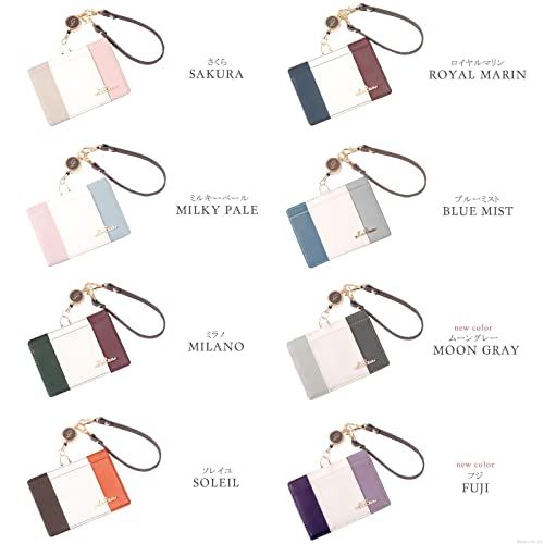[クレリア] Clelia パスケース 定期入れ レディース リール＆ネックストラップ付き 社員証入れとしても使える IDカードホルダー Riberteシリーズ 【CL-11731】 (フジ)送料無料 ea7bd5cb