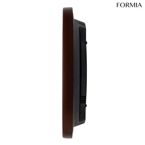 Formia(フォルミア) 掛け時計 時計 壁掛け 電波時計 静音 温度 湿度 温湿度計 日付 カレンダー 曜日 夜間秒針停止 アナログ 保土ヶ谷電子販売 ブラウン HWC-001送料無料 3b8595b5