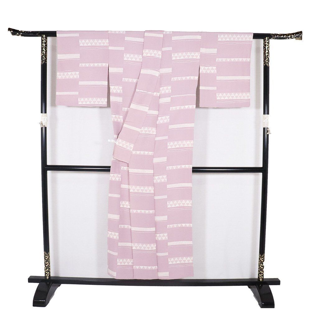 単衣 小紋 正絹 薄いピンク紫 三角 時雨模様 横縞 Sサイズ ki32133 美品 ひとえ 夏着物 レディース シルク ギフト カジュアル 送料無料 単衣 小紋 正絹 薄いピンク紫 三角 時雨模様 横縞 Sサイズ ki32133 美品 ひとえ 夏着物 レディース シルク ギフト カジュアル 送料無料