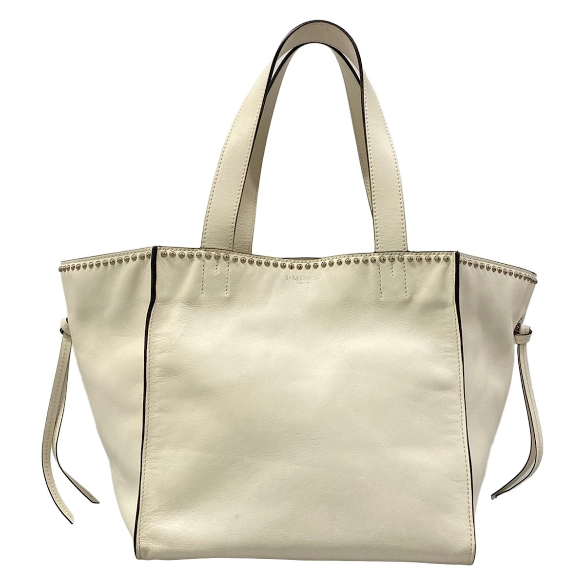 J&MDavidson(ジェイ&エムデヴィッドソン) トートバッグ ベルS アイボリー×シルバー スタッズ レザー