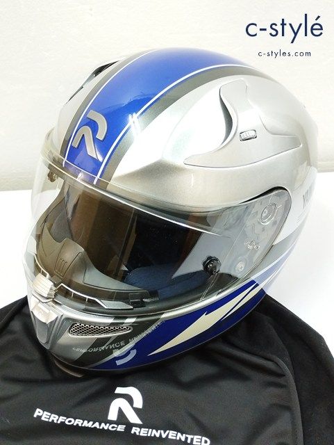 T762 [人気] HJC エイチジェーシー ヘルメット L59～60cm シルバー×ブルー Y’S GEAR RPHA 10 PLUS YAMAHA RACING | ★