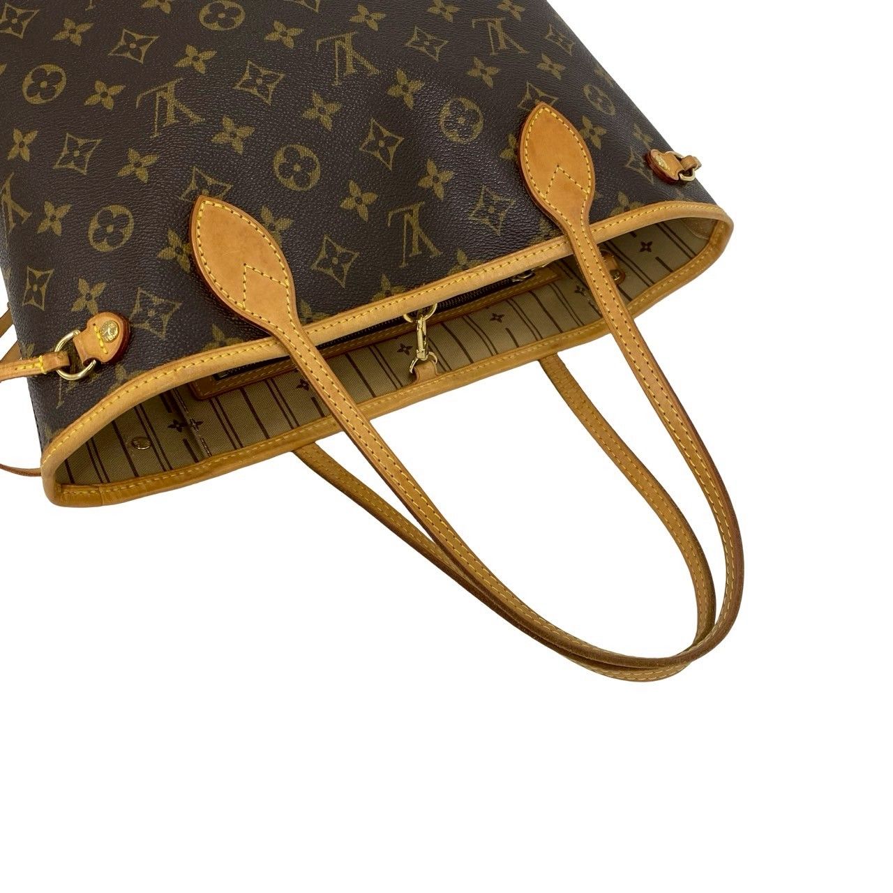 極 美品 箱 袋付き LOUIS VUITTON ルイヴィトン ネヴァーフルPM モノグラム レザー 本革 トートバッグ ハンドバッグ ブラウン 53987