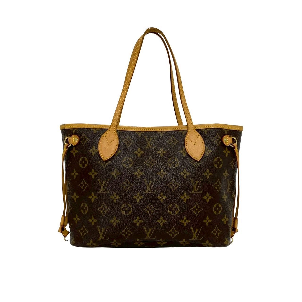 極 美品 箱 袋付き LOUIS VUITTON ルイヴィトン ネヴァーフルPM モノグラム レザー 本革 トートバッグ ハンドバッグ ブラウン 53987