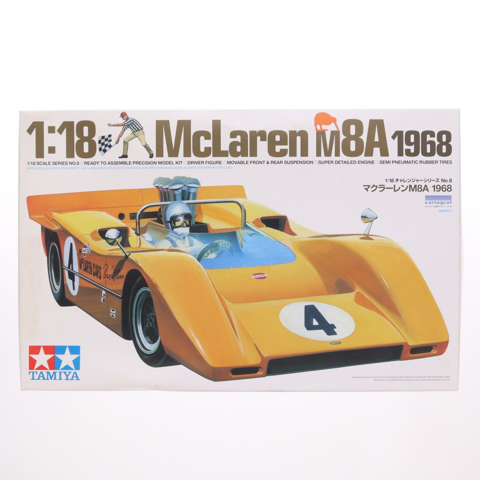 チャレンジャーシリーズ No.8 1/18 マクラーレン M8A 1968 ディスプレイモデル プラモデル(10008) タミヤ