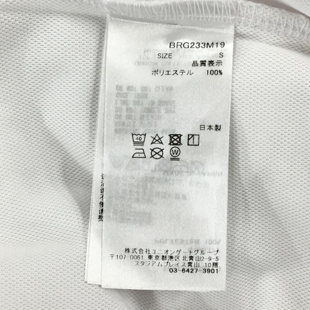 【超美品】ブリーフィング 長袖ハイネックシャツ 白×カーキ バイカラー 胸ロゴ メンズ S ゴルフウェア BRIEFING