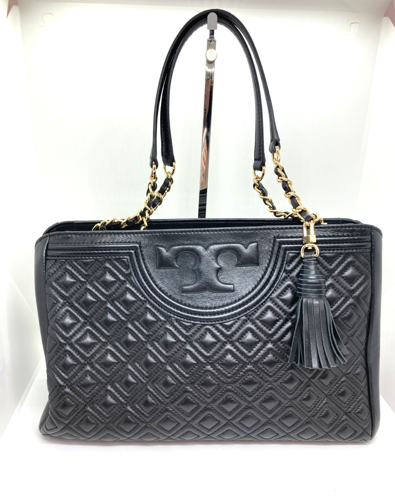 中古 TORY BURCHトリーバーチ フレミング キルティングレザー チェーン 