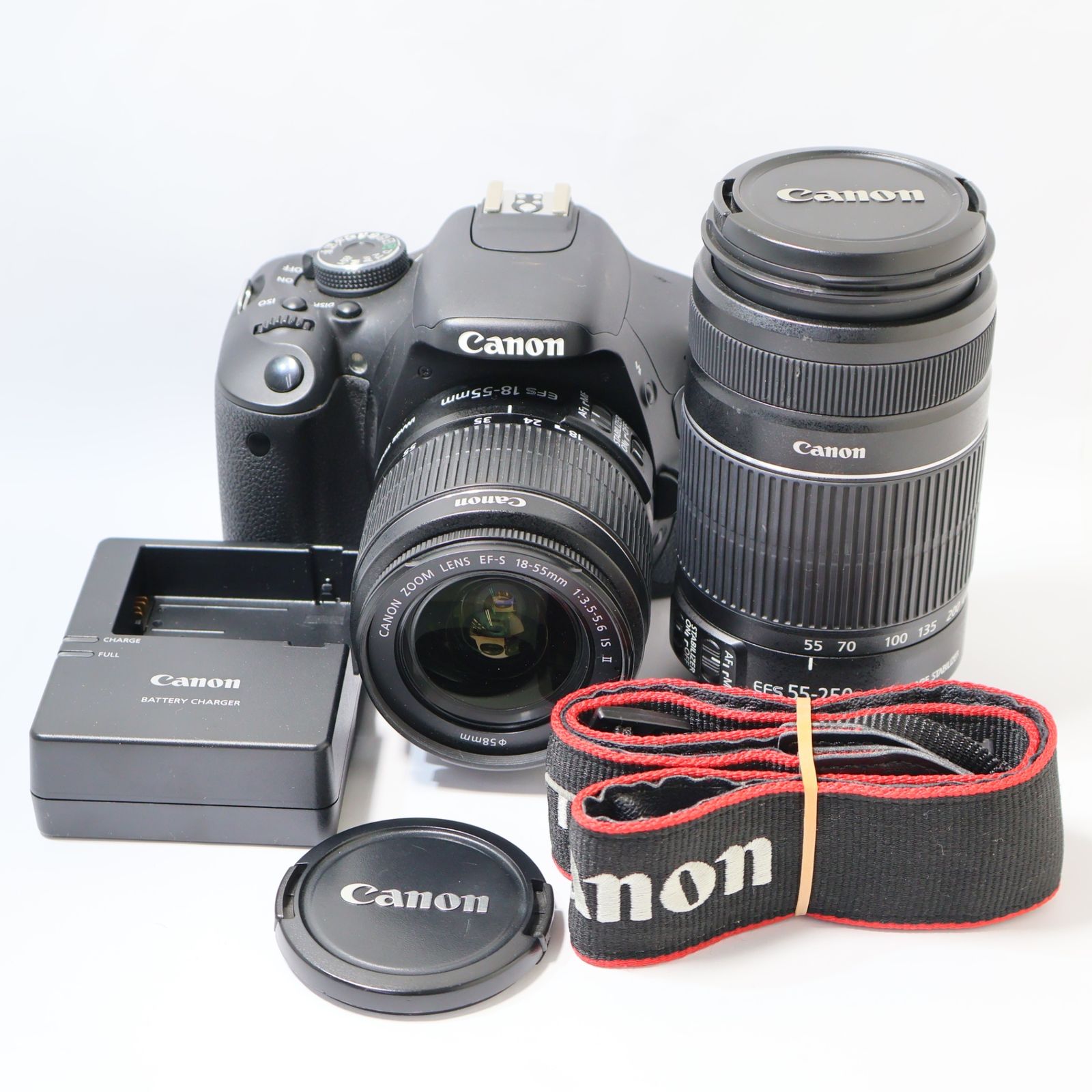 Canon EOS Kiss X5 EFS 18-55mm 55-250mm ダブルズームキット 充電器有 