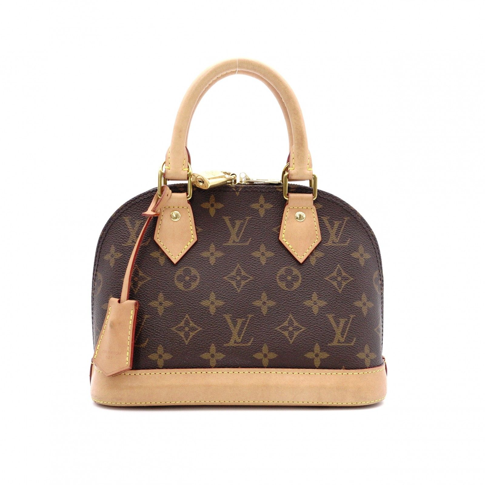 LOUIS VUITTON ルイヴィトン アルマ BB モノグラム キャンバス ショルダーバッグ レザー PVC ブラウン系 2way