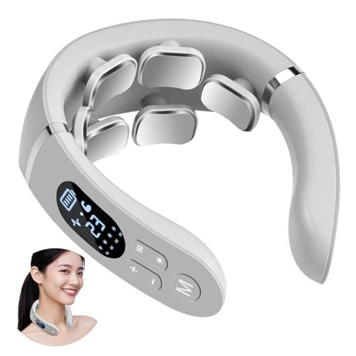 ☆新品☆【2026新設計 ・6つパッド 】ネックケア 首 リラクゼーション器 温熱 EMS&TENSのW効果 首元 ネックリラックス 12種類モード 22段階強度 LED液晶ディスプレイ 日本語音声ガイダンス 静音 軽量 USB充電式 簡単操 14c260b6